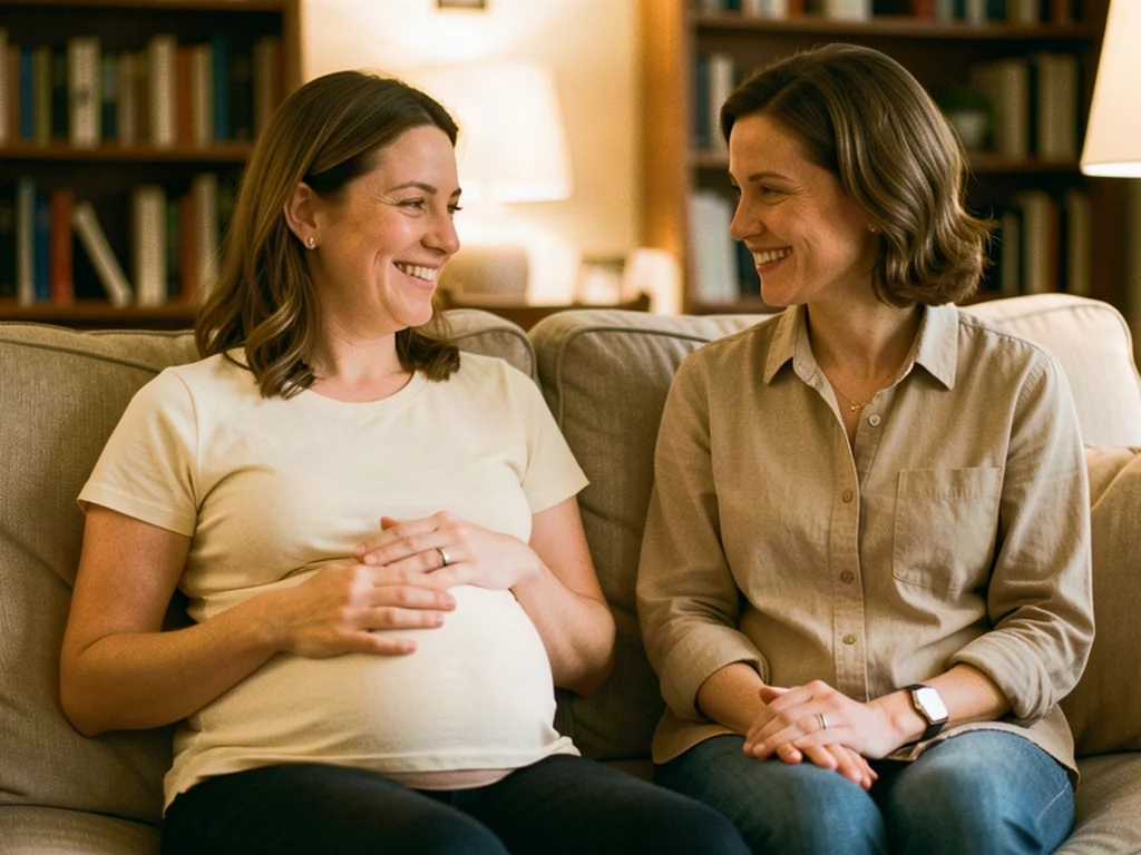A doula walking alongside an expectant mom, offering continuous labor support