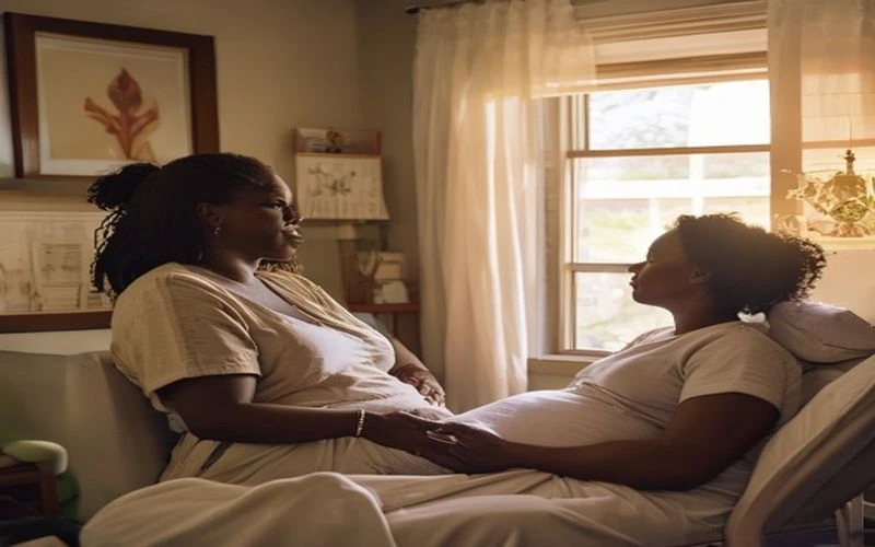 A doula supporting an expectant mom in Allen: Texas birth support and doula care in Collin County