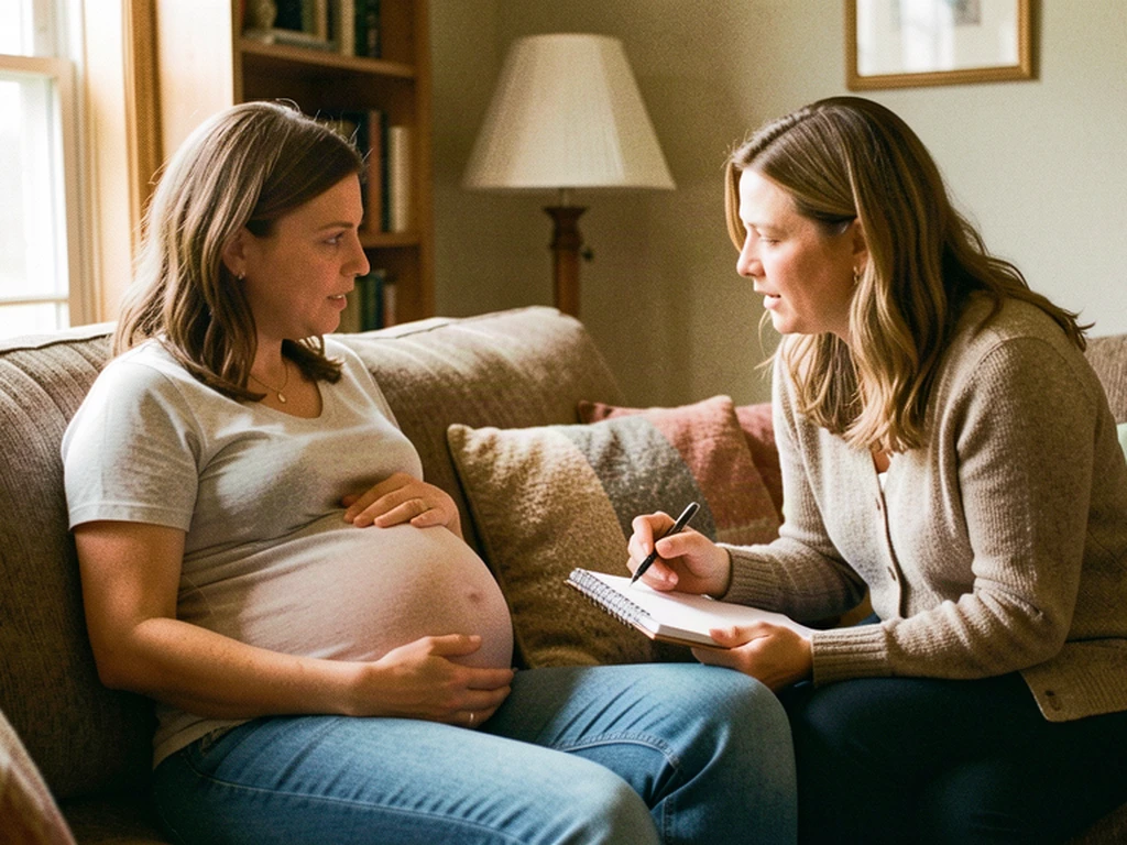 A doula providing hands-on support to a pregnant mom in Anna, Texas: Collin County birth support