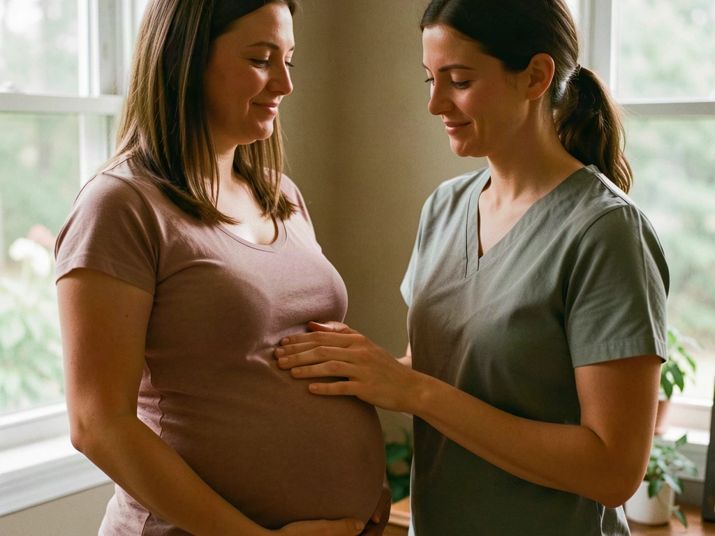A doula supporting an expectant mom in Columbia, MD: birth support and doula care