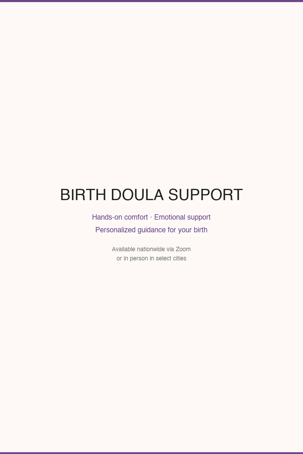 Birth doula support — hands-on comfort and personalized guidance for your birth experience