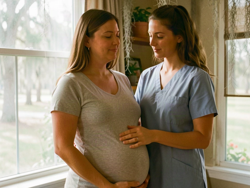 A doula supporting an expectant mom in Gainesville, FL: birth support and doula care