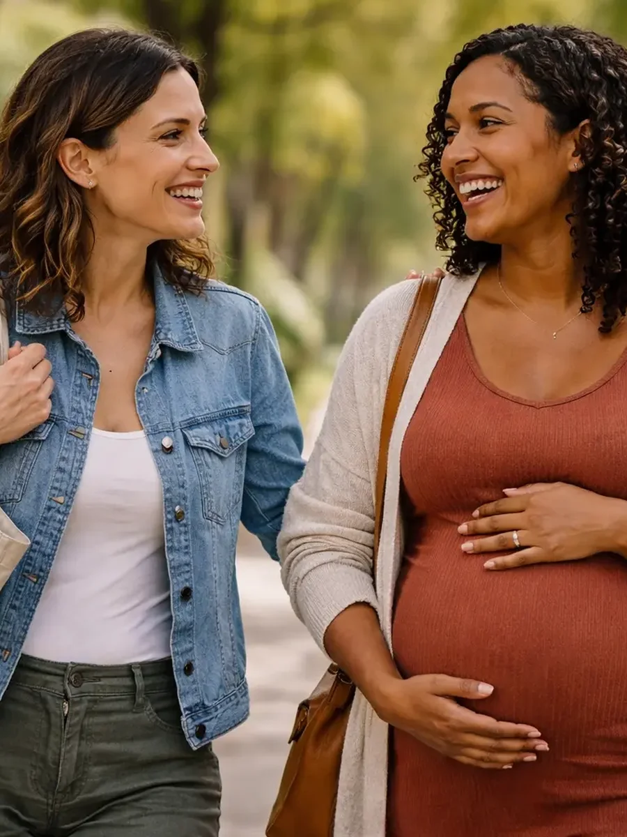 A birth doula supporting a laboring mother with comfort measures and encouragement