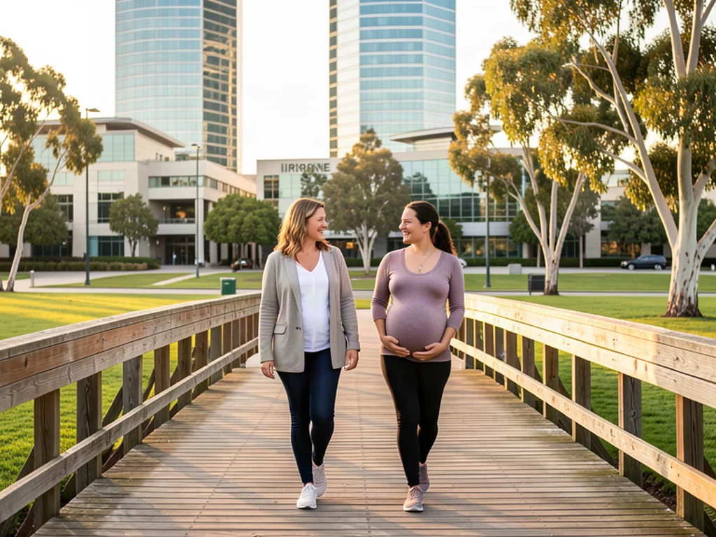 A doula supporting an expectant mom in Irvine: Orange County birth support and doula care