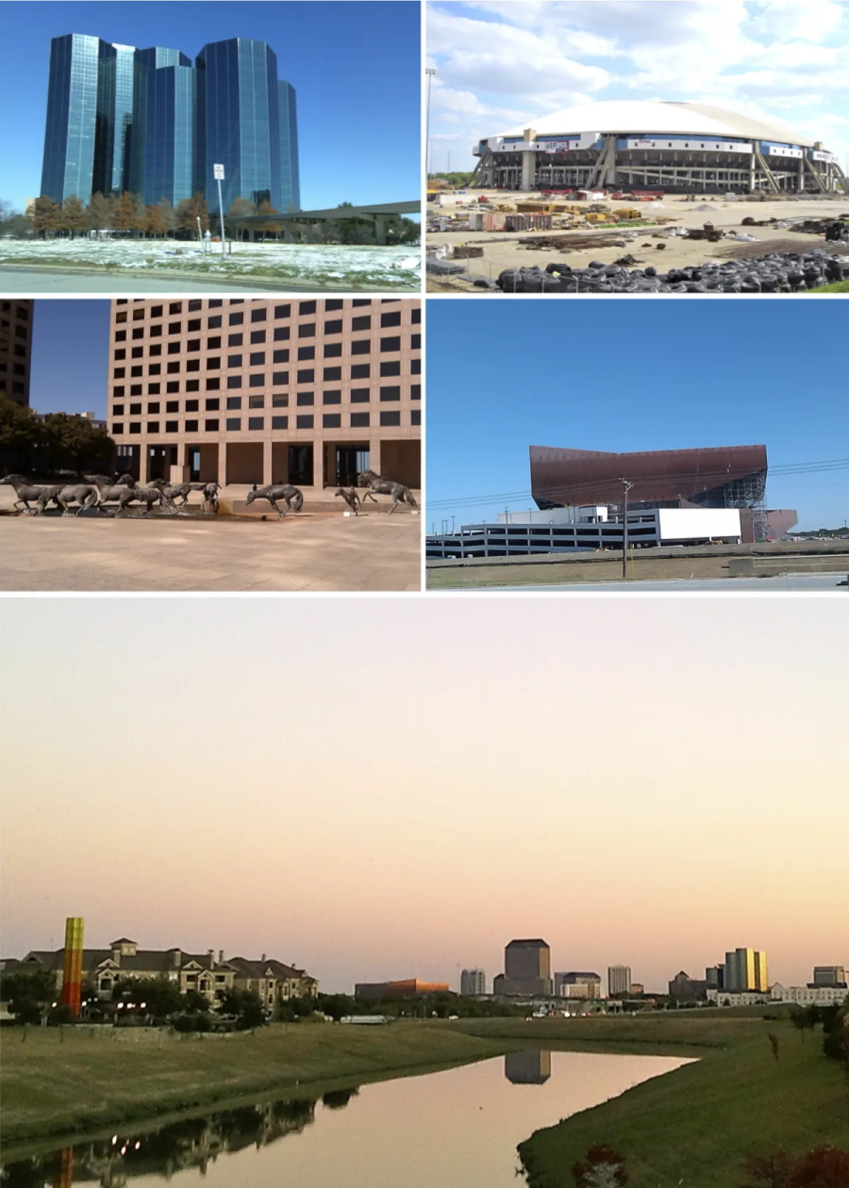 Skyline of Irving, Texas, where families search for birth doulas and plan their hospital births.