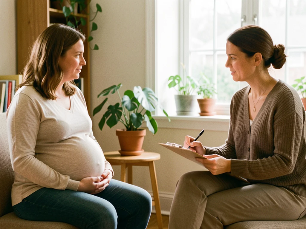 A doula walking alongside an expectant mom, offering continuous labor support
