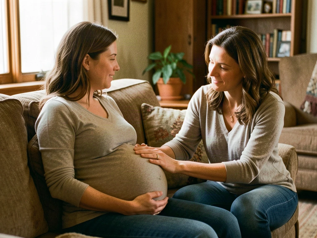 A doula supporting a pregnant woman during labor in Melissa, Texas