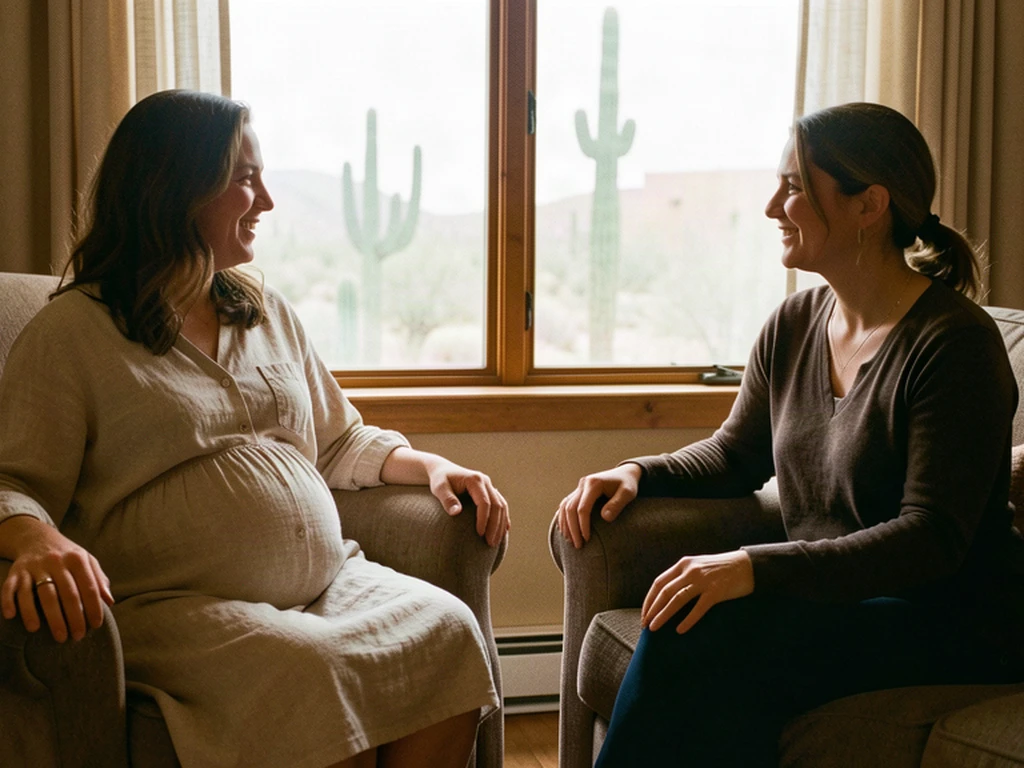 A doula supporting an expectant mom in Phoenix: Arizona birth support and doula care