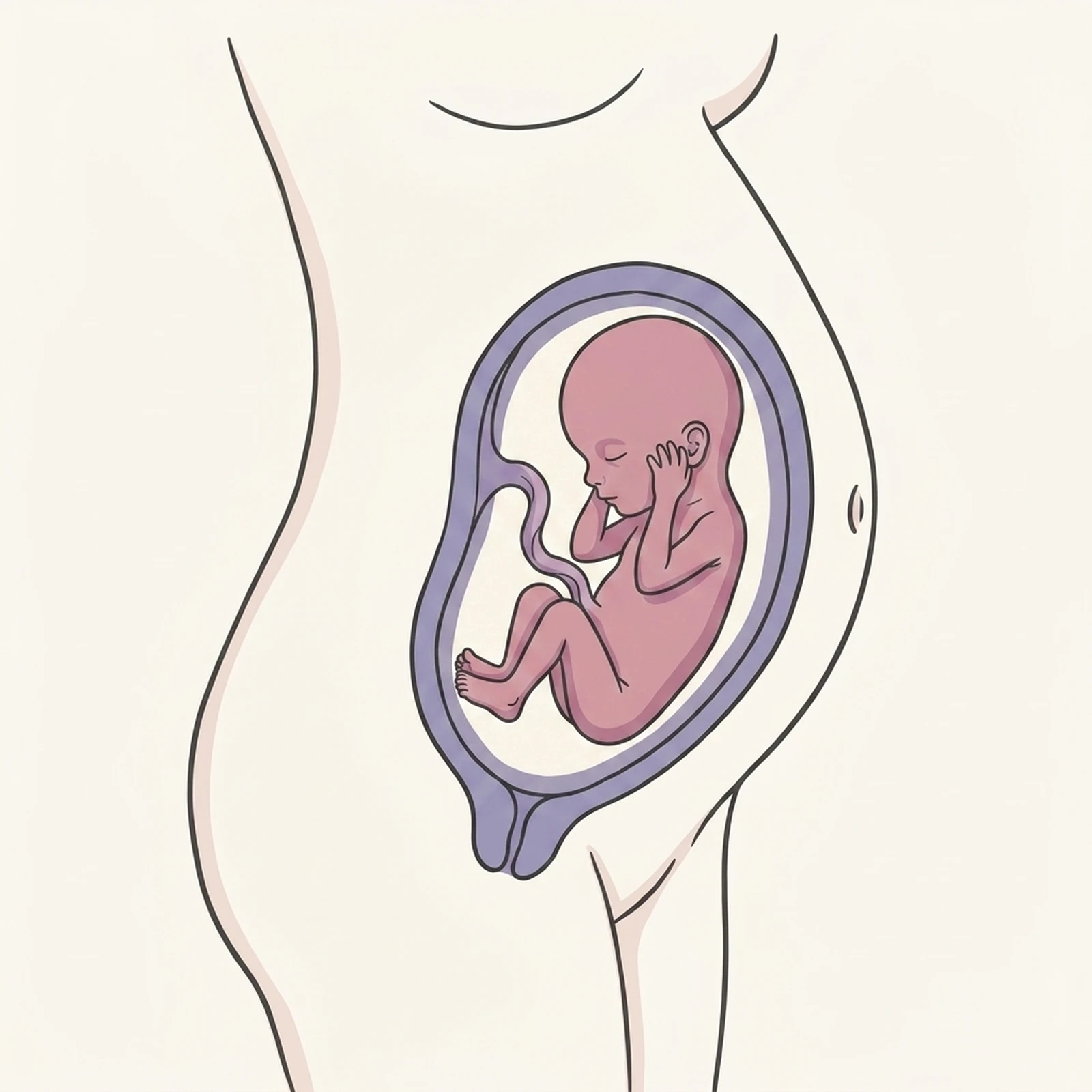 Week 18 pregnancy illustration — Ears reach their final spot