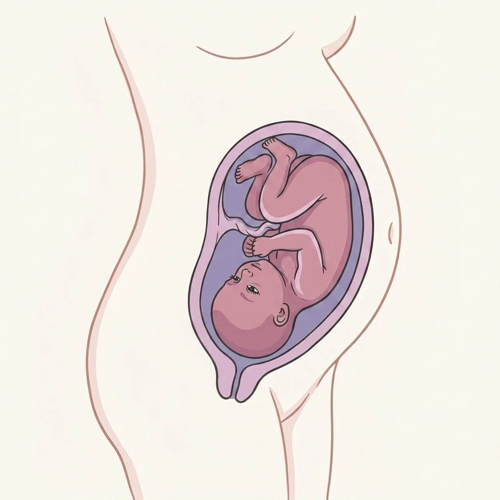 Baby at 28 weeks, showing how your growing baby and uterus shift your center of gravity and make side-sleeping support matter