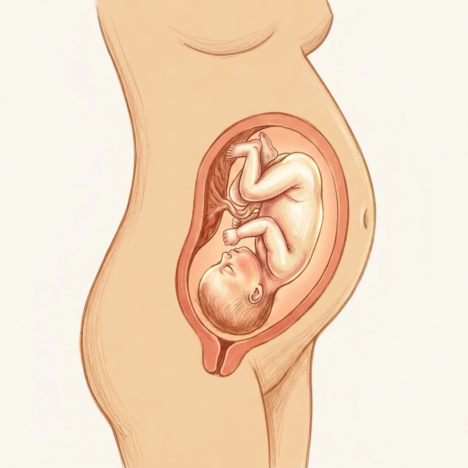 Week 32 pregnancy illustration — Breathing practice continues