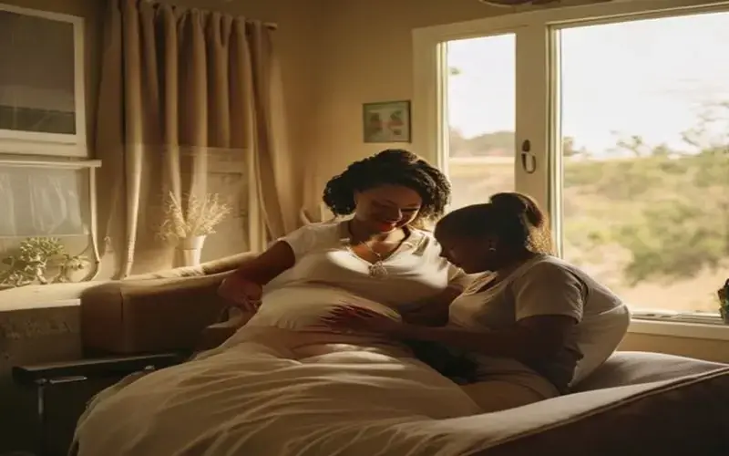 A doula supporting an expectant mom in San Antonio: Texas birth support and doula care