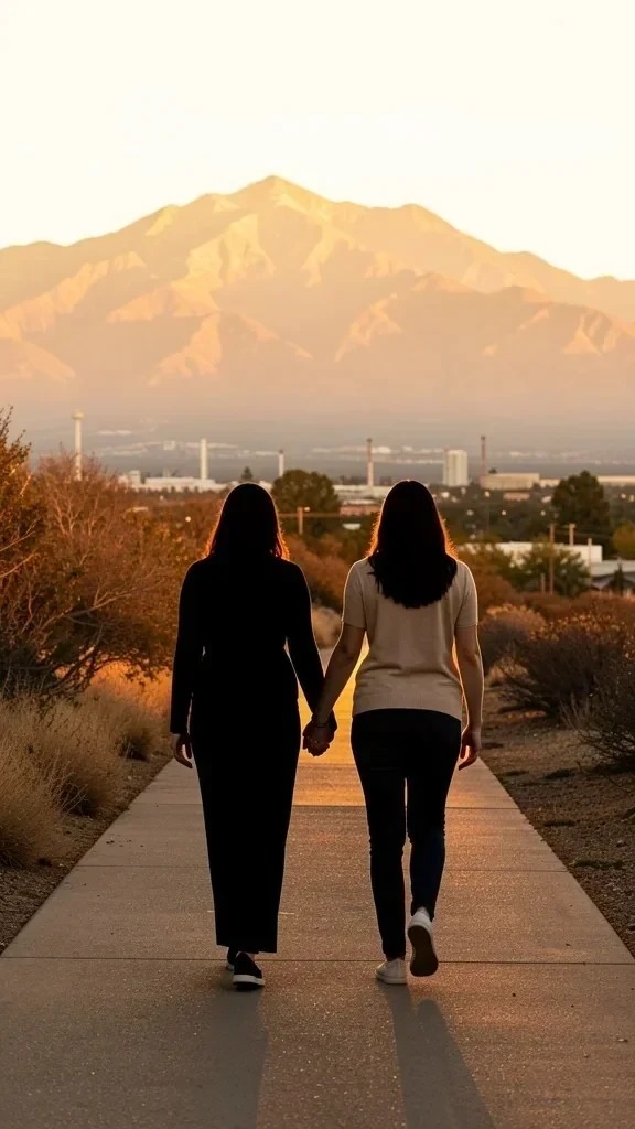A doula walking alongside an expectant mom in San Bernardino, California