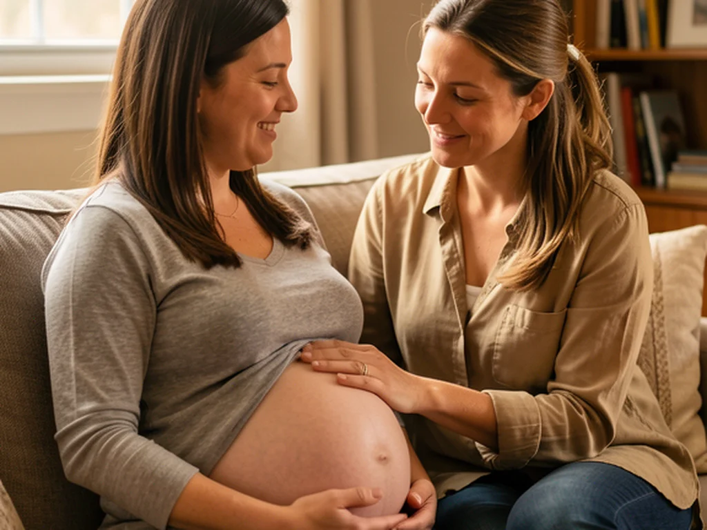 A doula walking alongside an expectant mom, offering continuous labor support