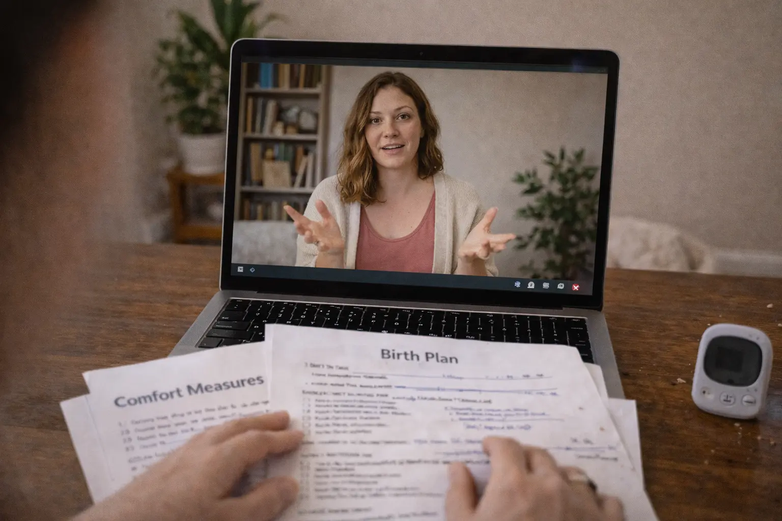 Virtual doula support meeting
